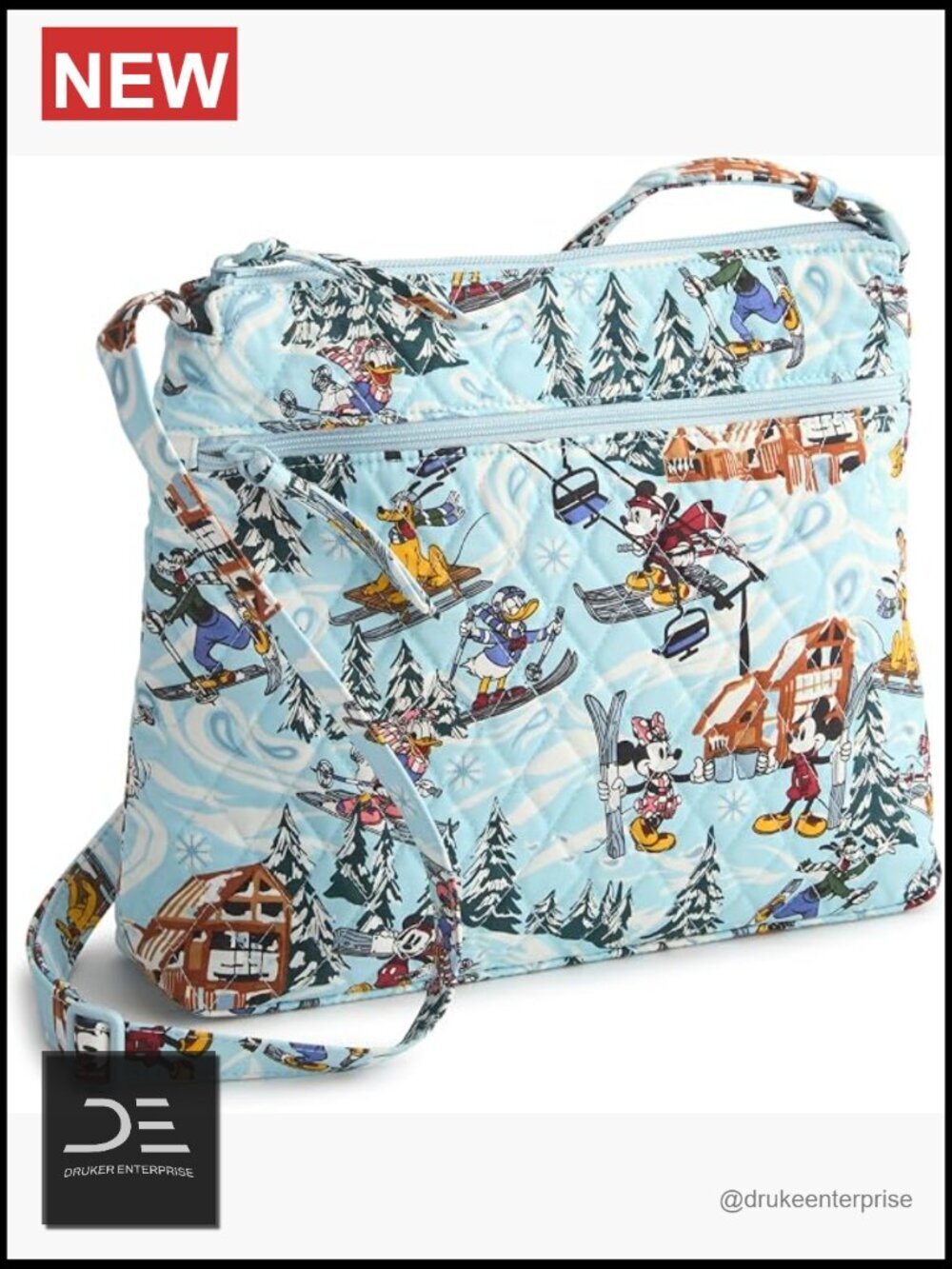 Premium Cotton Quilted Original Zip Hipster Crossbody Bag with Adjustable Strap